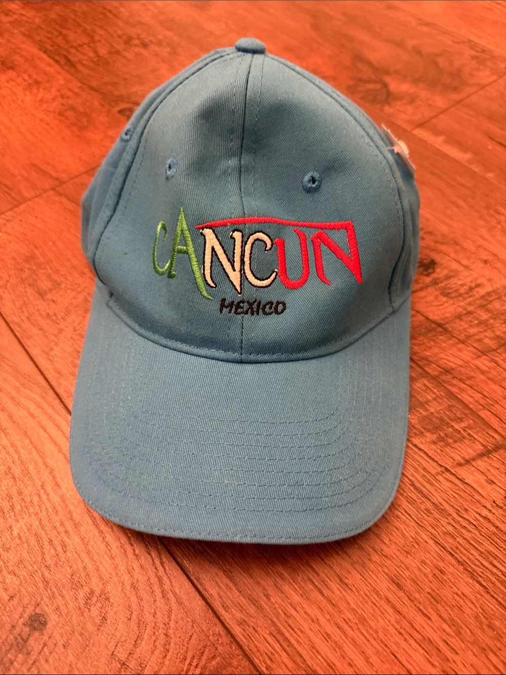 Cancun Mexico Embroidered Baseball Cap - Light Blue